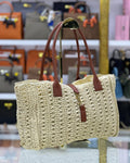 SAINT LAURENT Vegetable basket Hollow grass woven tote bag