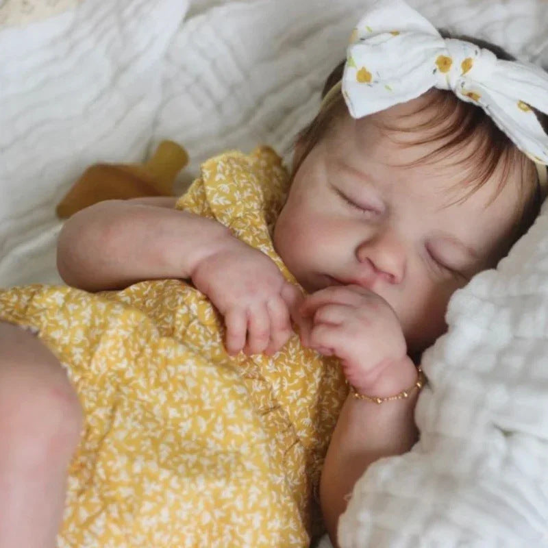 19inch Yellow Floral Ruffle Sleeve Romper Loulou Simulation Toy Doll