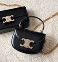 Celine Mini Chain Besace Clea in Shiny Calfskin Black 15.5 x 11.5 x 5cm